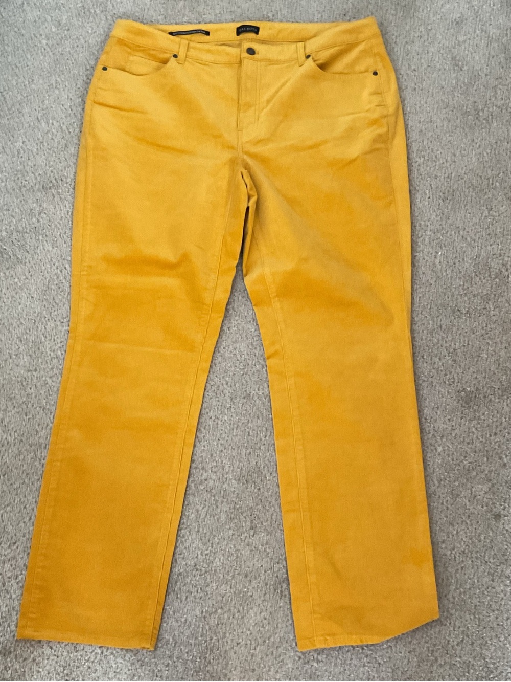 Talbots Straight Leg Corduroy Jeans in Mustard Yellow 16W